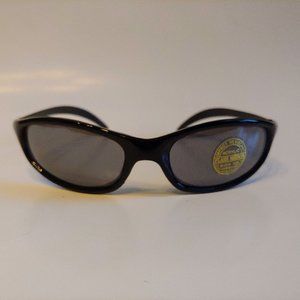 (NWT) Vintage 90's Plastic Oval Sport Wrap Sunglasses (S.Black)